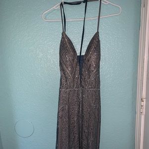 Long navy blue dress